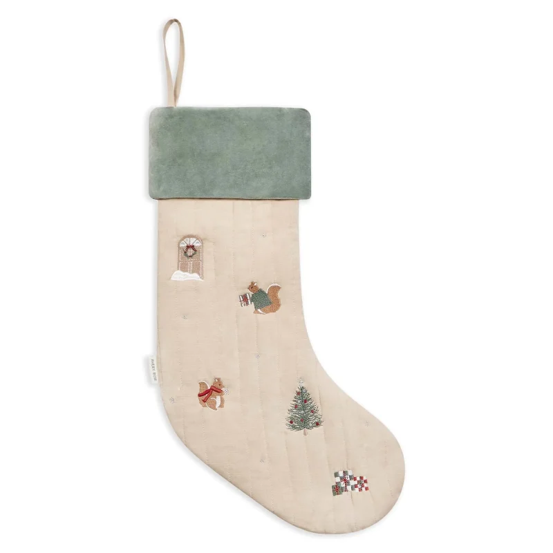 avery row festive forest squirrel christmas stocking