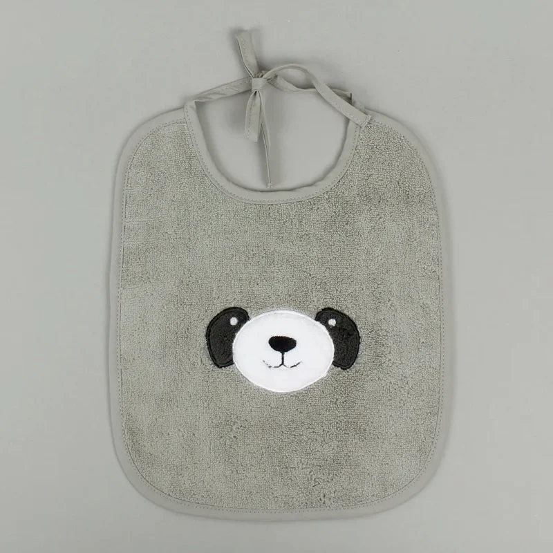 baby mori panda bib in grey stylish and functional