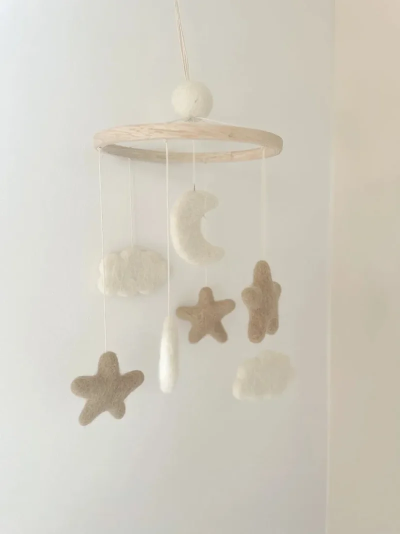 bee boheme baby cot mobile stars moons clouds