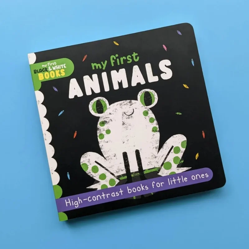 black white animal board books for babies