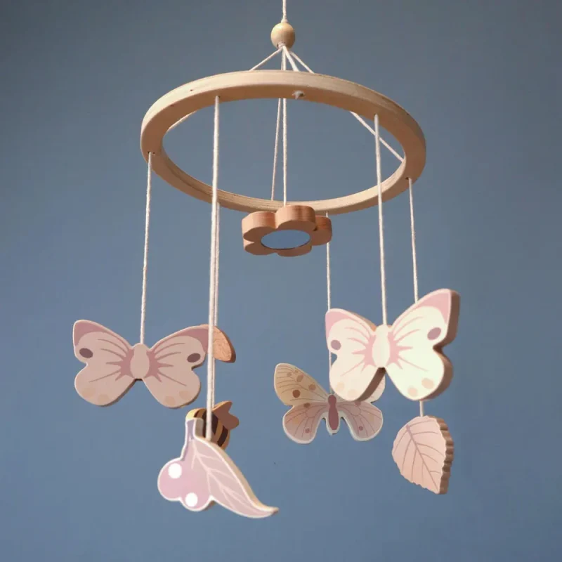 cam cam copenhagen wooden cot mobile butterflies