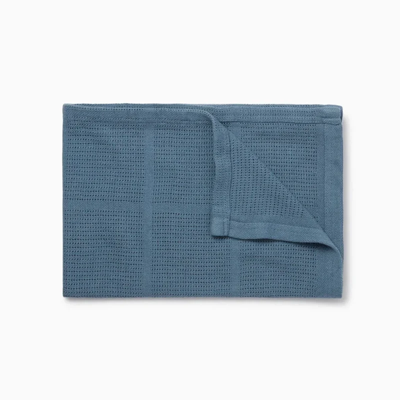 cozy baby mori dark blue cellular blanket soft snuggly