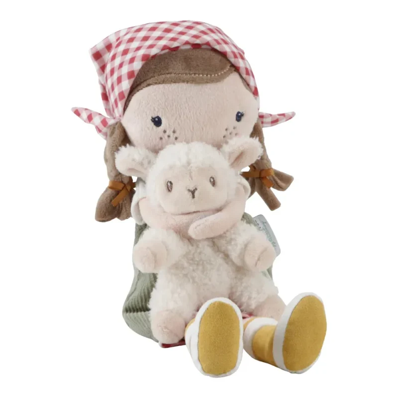 cuddle doll farmer rosa with sheep by little dutch