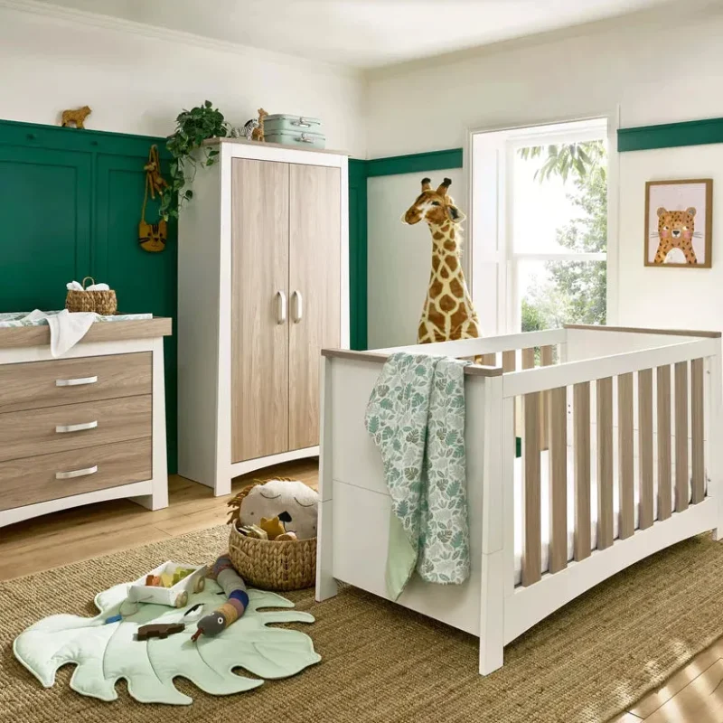 cuddleco white ash ada 3 piece set cot bed changing drawers wardrobe