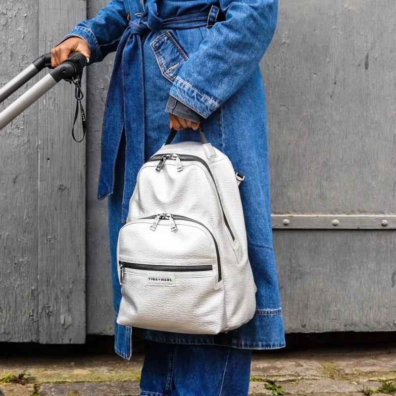 elwood silver changing backpack by tiba marl