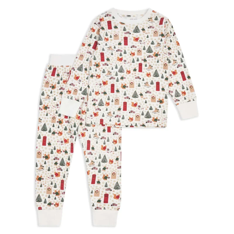 festive forest kids jersey pajamas avery row