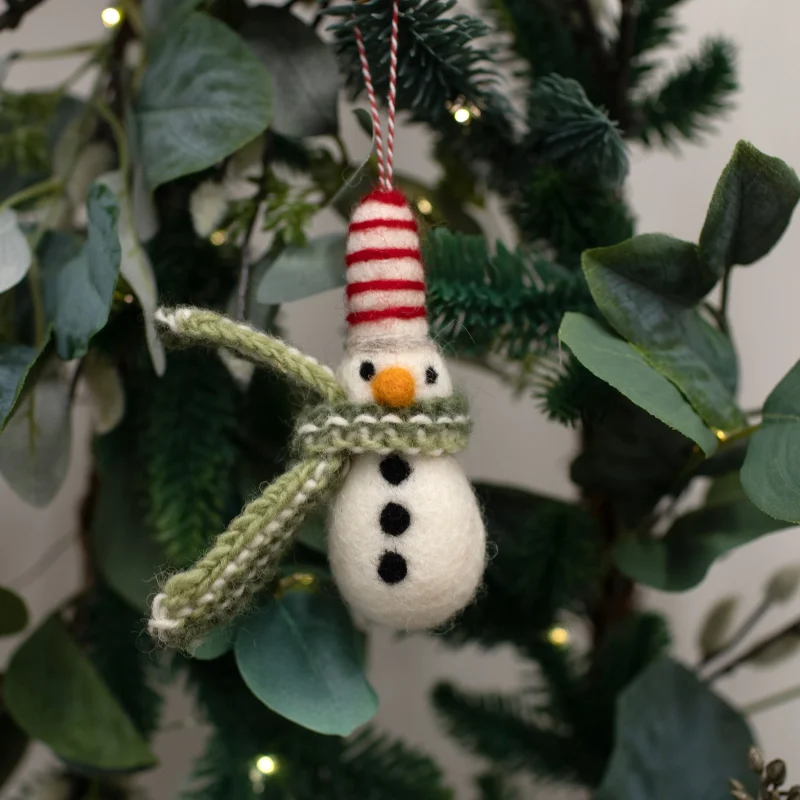 fiona walker snowman christmas decoration with scarf