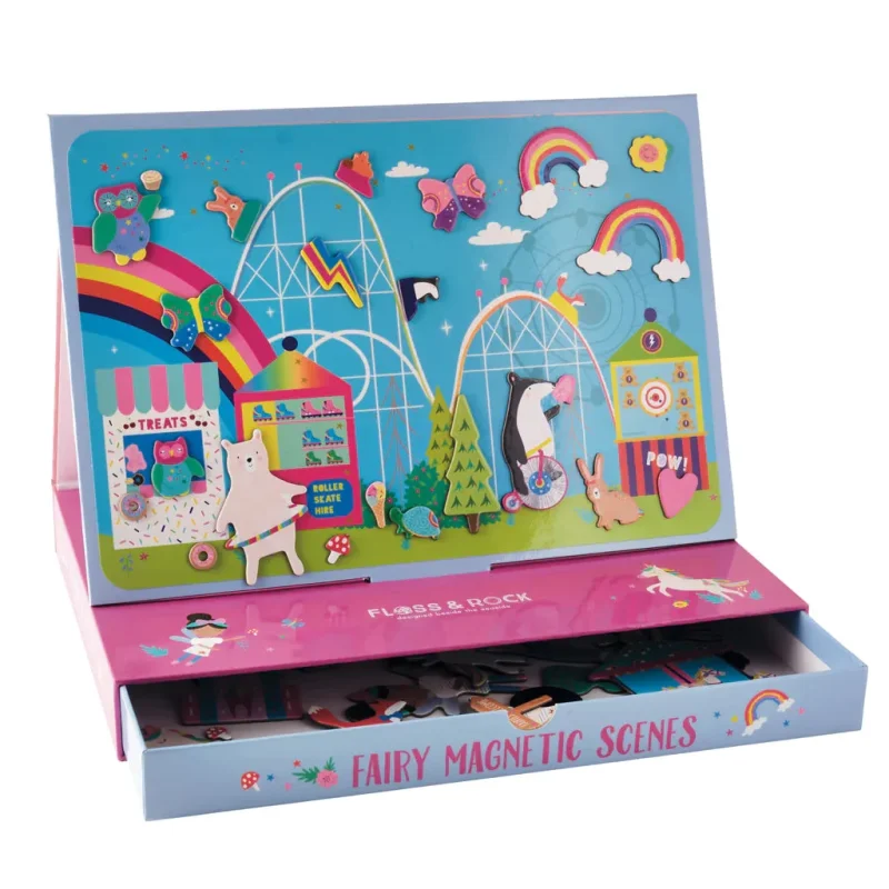 floss rock magnetic rainbow fairy play scene