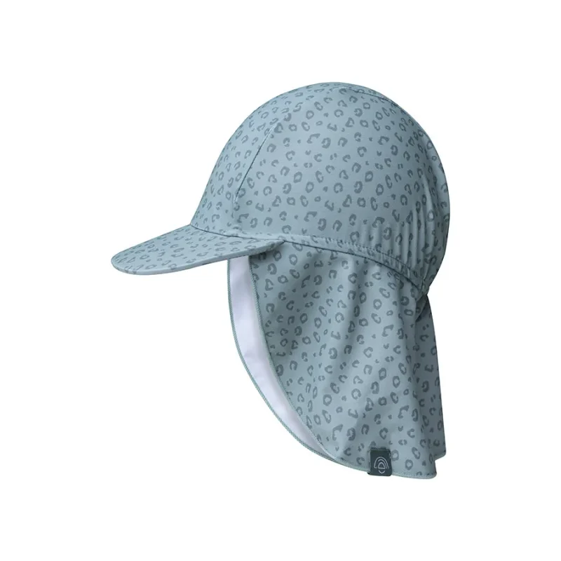 green leopard print uv sun cap for swim essentials