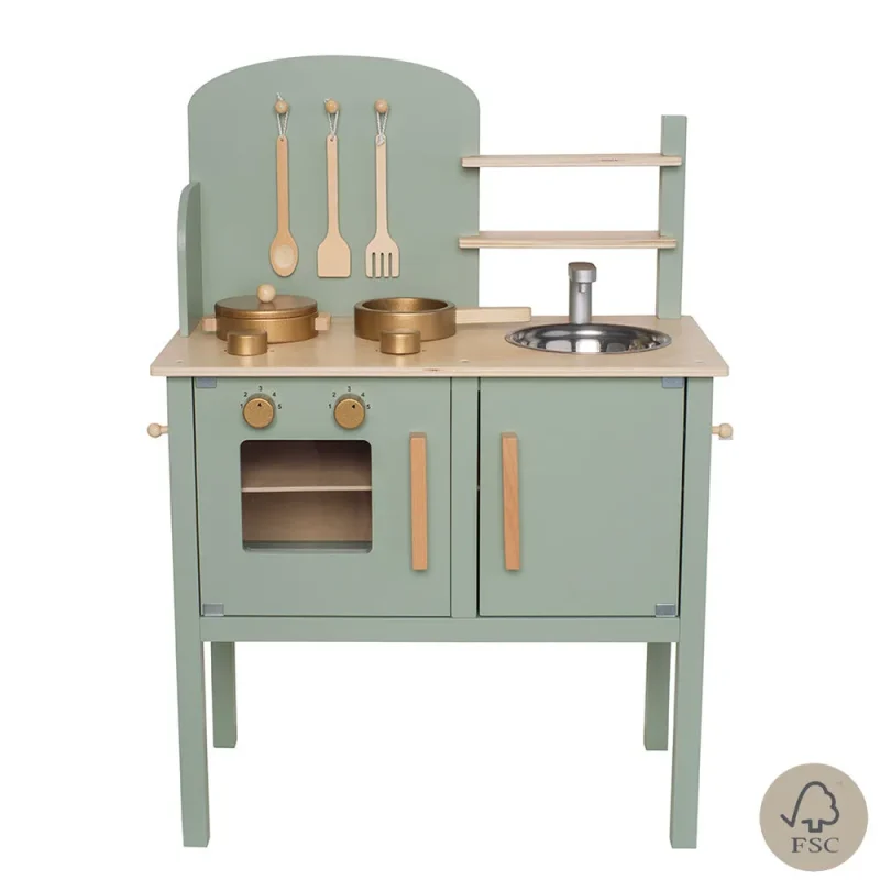 green wooden play kitchen jabadabado