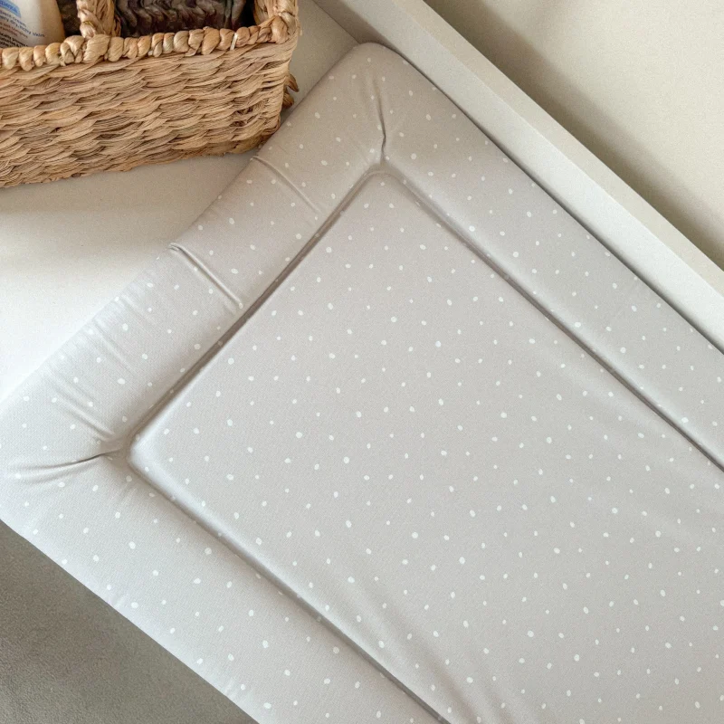 grey spotty baby changing mat by mabel fox scaled