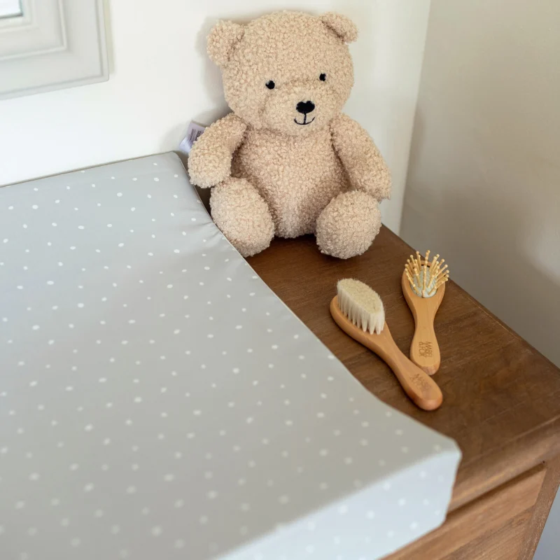 grey spotty wedge baby changing mat by mabel fox scaled