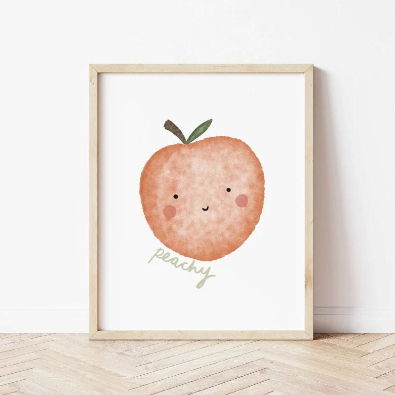 happy peach print by little jones exclusive design