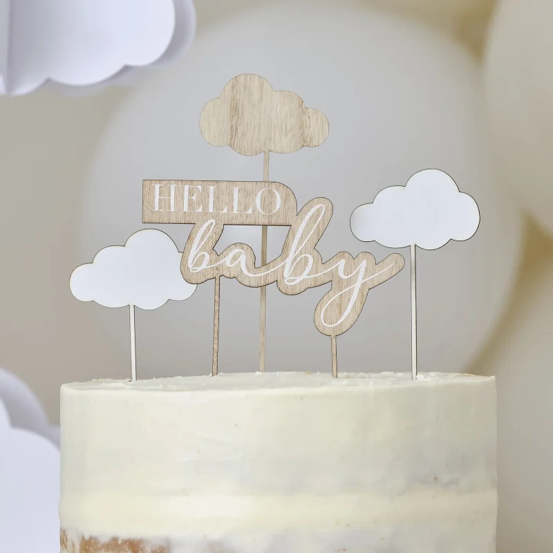 hello baby clouds cake topper by ginger ray