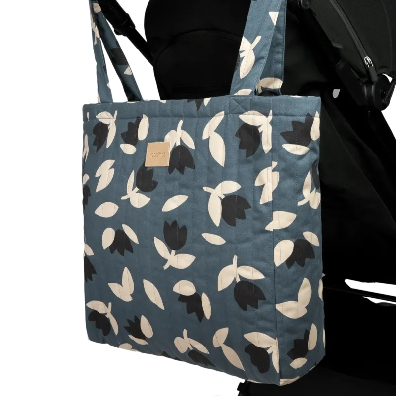 hyde park blue black tulip tote bag by nobodinoz