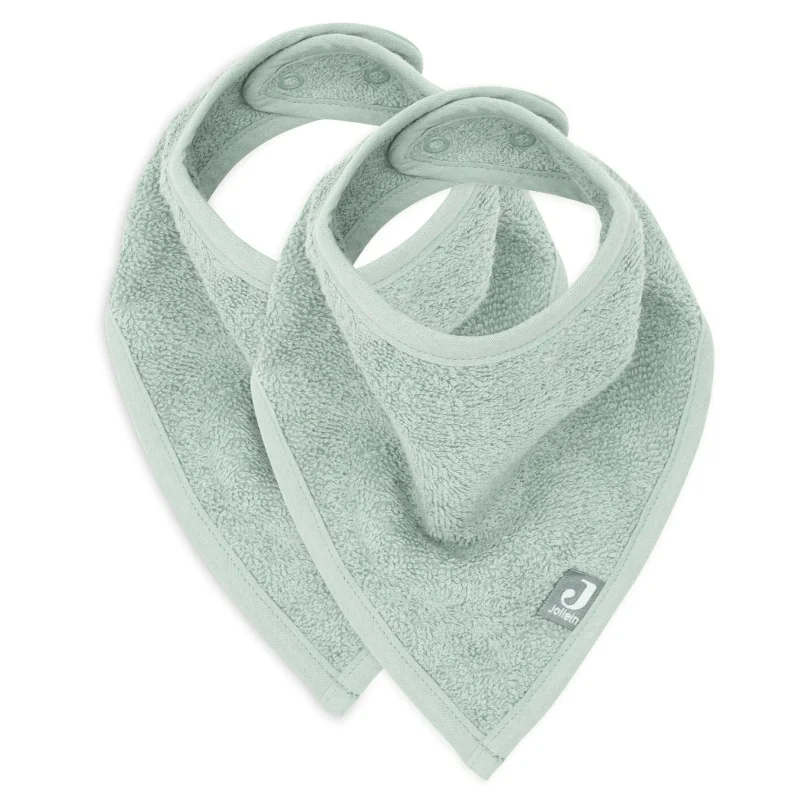 jollein 2 pack ash green bandana bibs