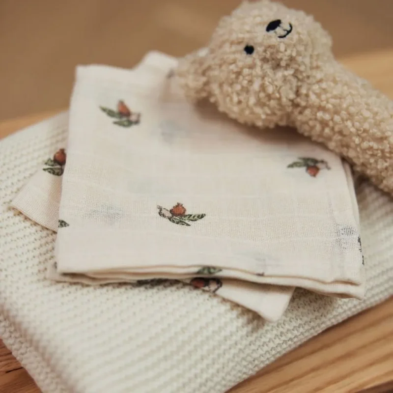 jollein 3 pack muslin mouth cloths rosehip