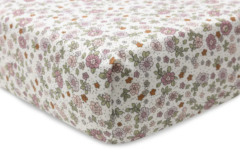 jollein 60x120cm fitted sheet retro floral design scaled