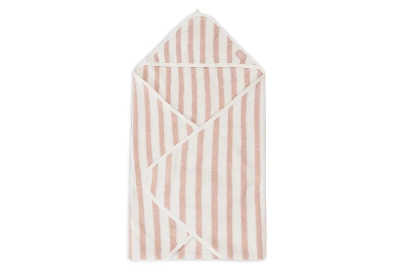 jollein baby bath cape soft stripe terry wild rose design