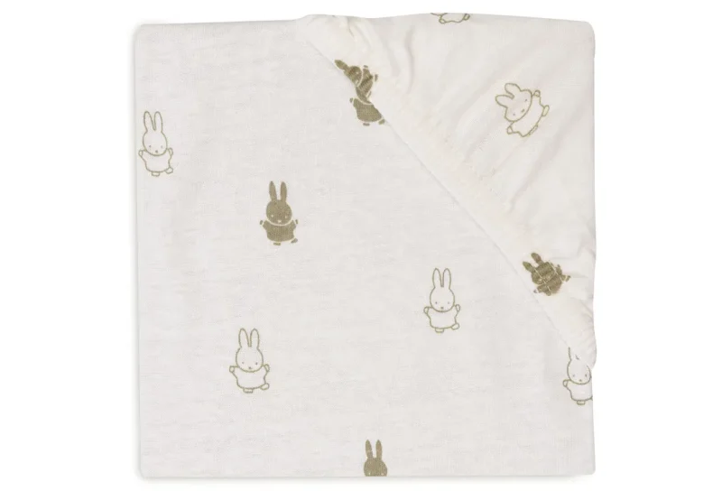 jollein happy miffy olive green fitted sheet