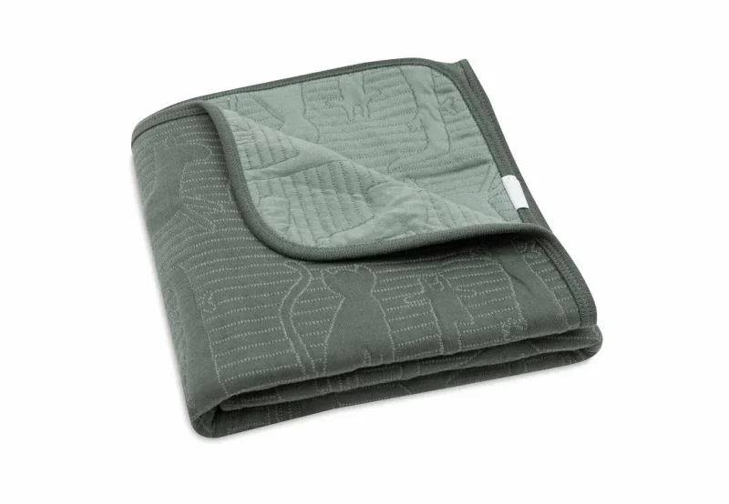 jollein jungle jambo cradle blanket ash green laurel