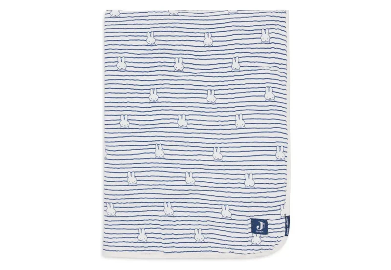 jollein miffy stripe navy muslin cradle blanket