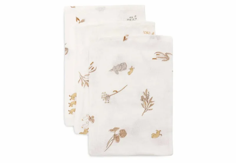 jollein muslin washcloths 3 pack 15x20cm riverside