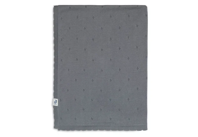 jollein storm grey pointelle cradle blanket