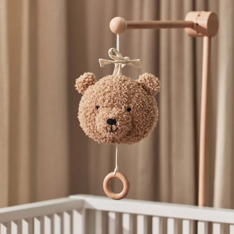 jollein teddy bear musical hanger biscuit design