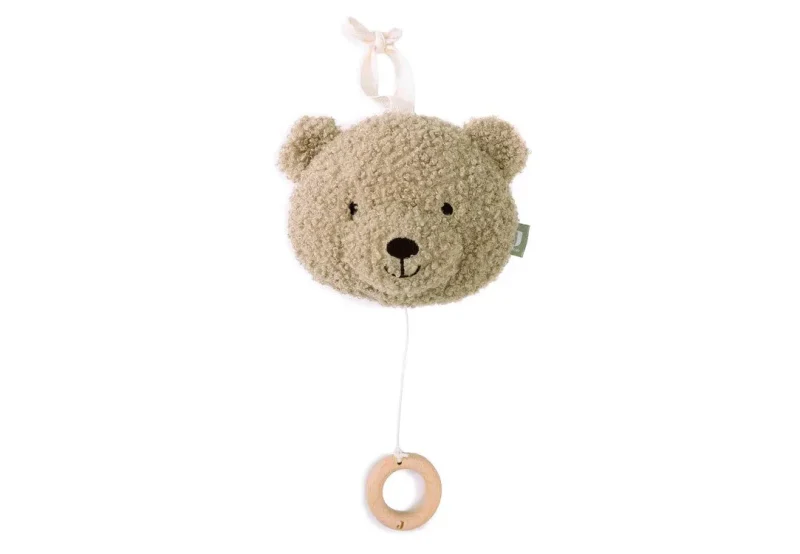 jollein teddy bear musical hanger olive green