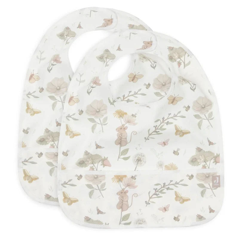 jollein waterproof dreamy mouse bibs 2 pack