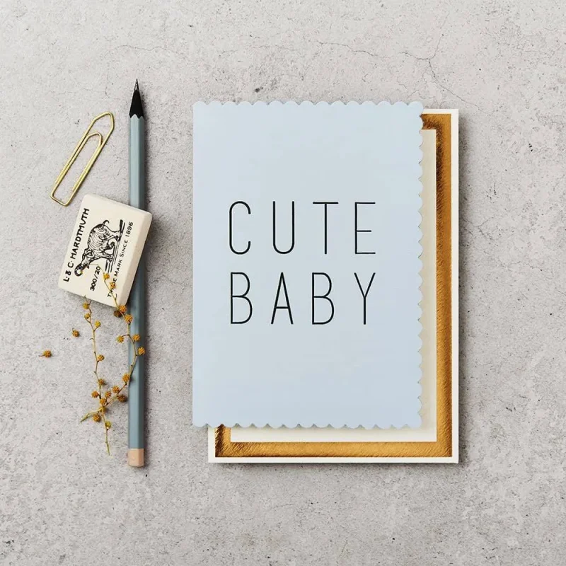 katie leamon cute baby blue greeting card perfect gift