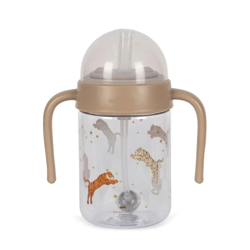 konges slojd baby bottle with handle roar design