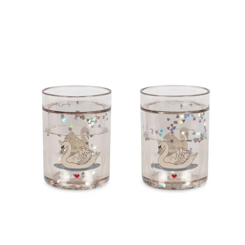 konges slojd glitter swan cups 2 pack sparkling party cups