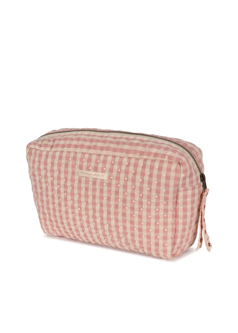 konges slojd large toiletry bag powder pink check