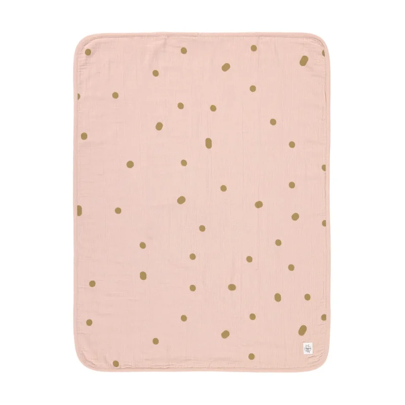 lassig muslin dot blanket powder pink