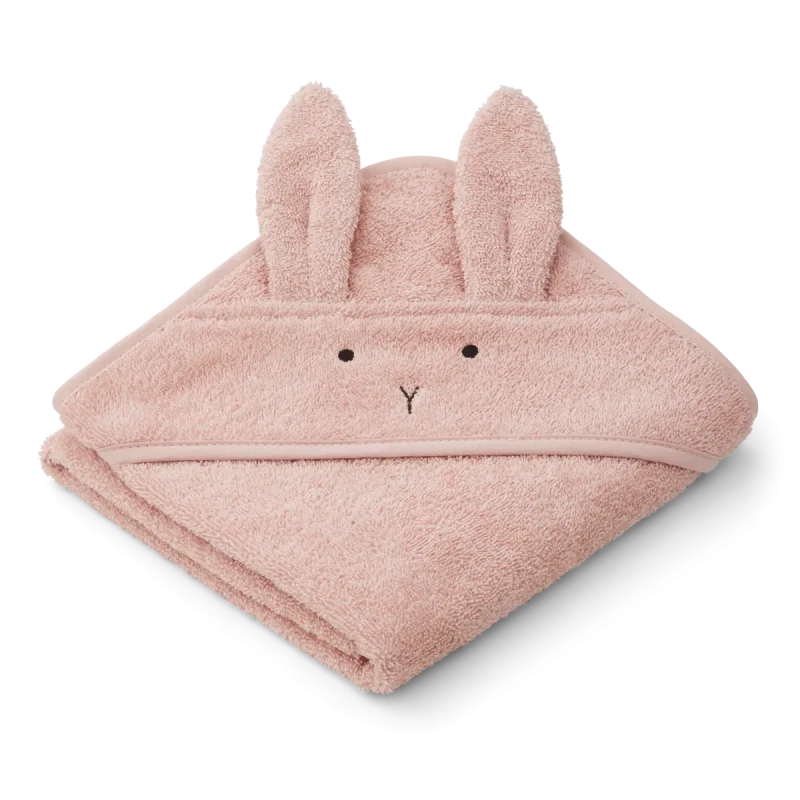 liewood albert rabbit rose hooded towel