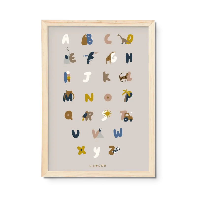 liewood beverly alphabet poster sandy edition