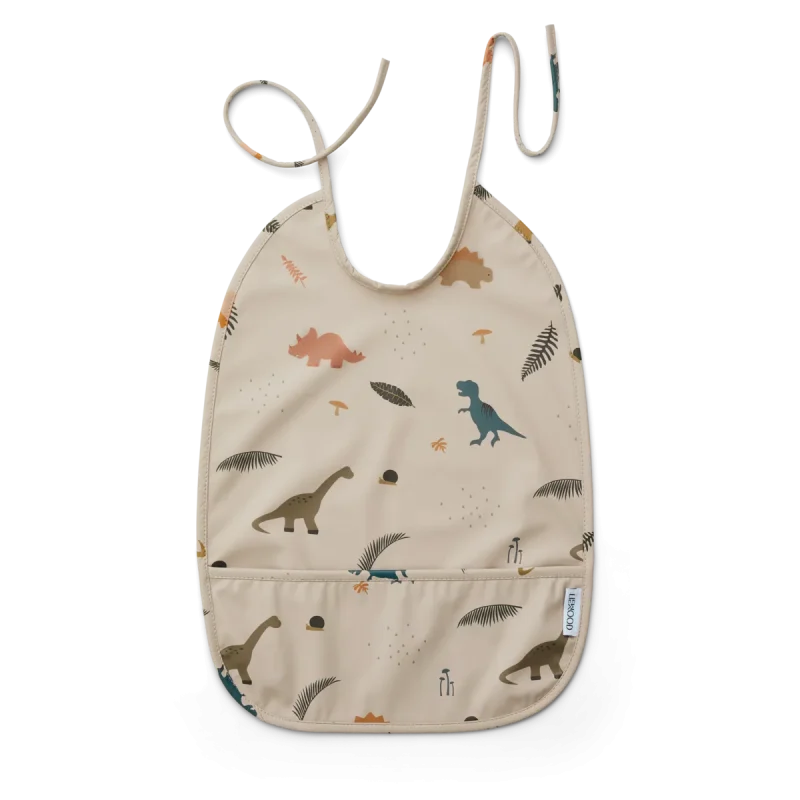 liewood dinosaur bib dark sandy