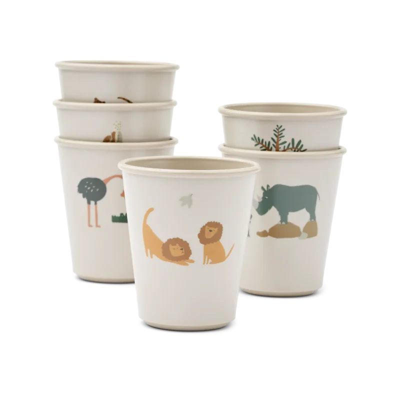 liewood lana cups sandy 6 pack eco friendly reusable