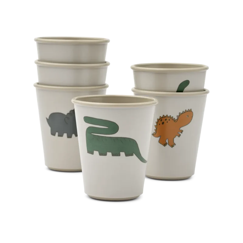 liewood lana dinosaur cups 6 pack mist