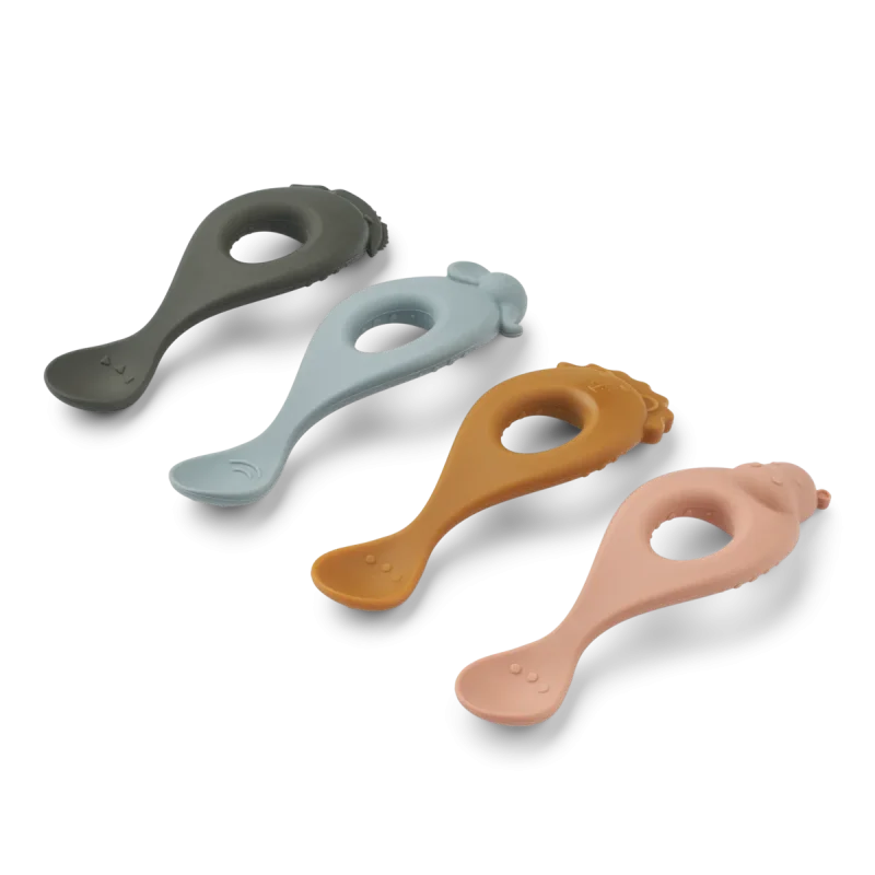 liewood liva silicone spoons safari rose 4 pack