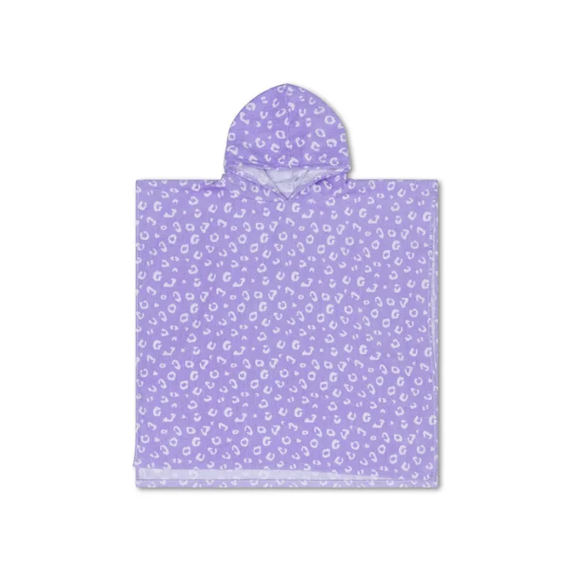 lilac leopard beach poncho 65cm quick dry swim essentials