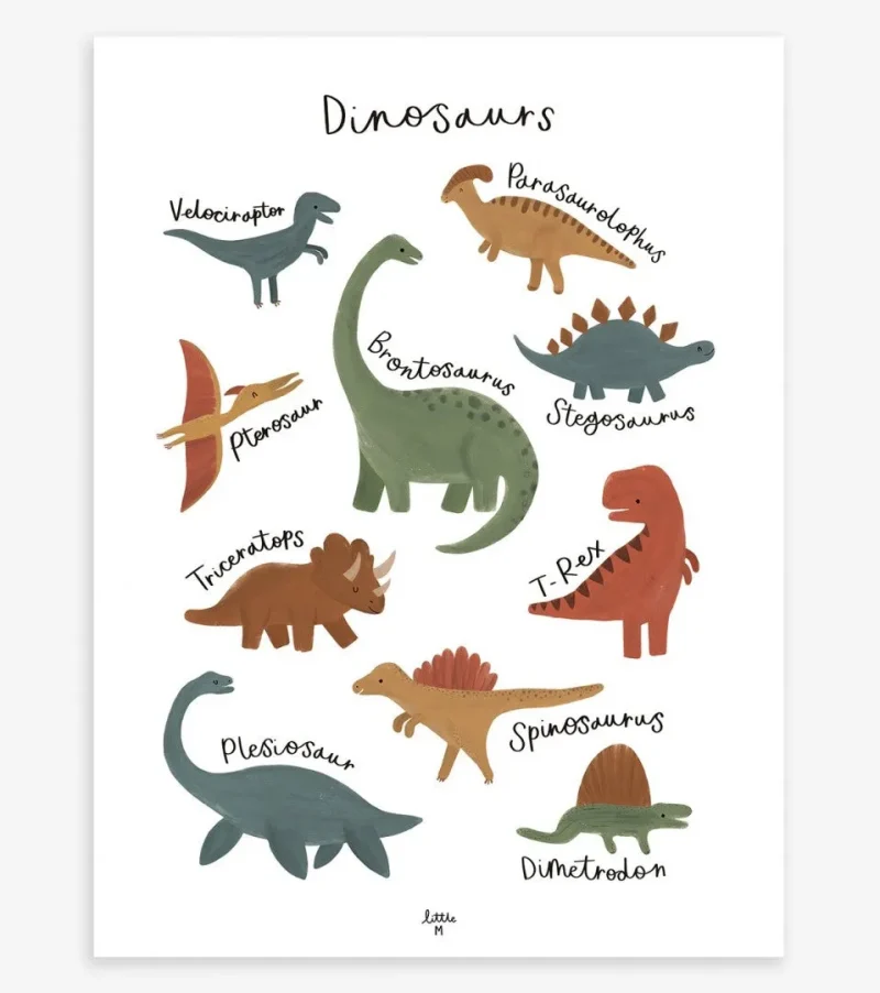 lilipinso dinosaur art print 30x40 cm