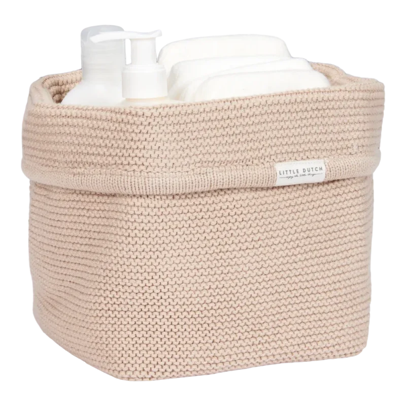 little dutch beige knitted storage basket small