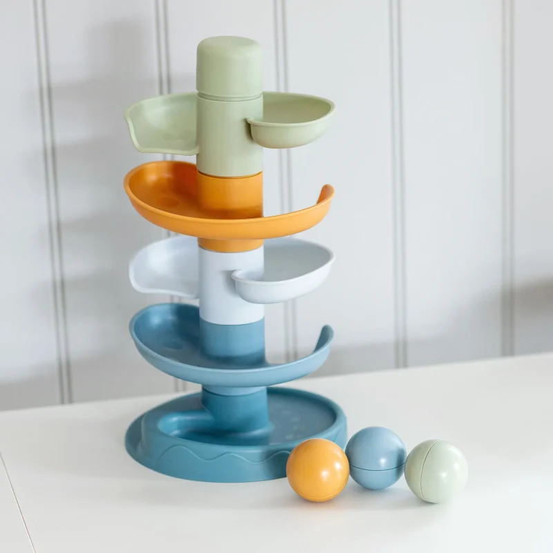 little dutch blue spiral tower toy perfect for playtime