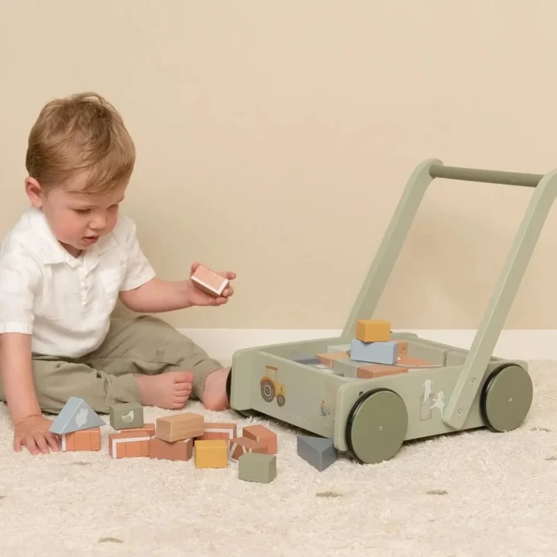 little dutch farm building blocks trolley fun play set