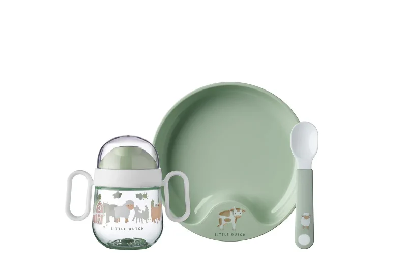 little dutch farm themed 3 piece kids dinnerware set