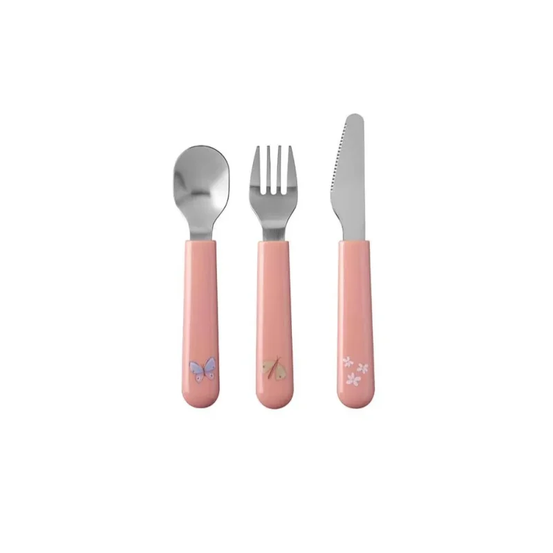 little dutch x mepal kids cutlery set floral butterfly design