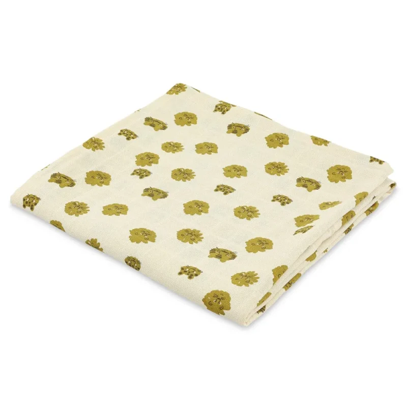 lucky leopard muslin cloth 110 x 110cm